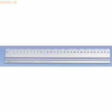 5 x Wedo Alu-Schneidelineal 30cm mit Rutschbremse von Wedo