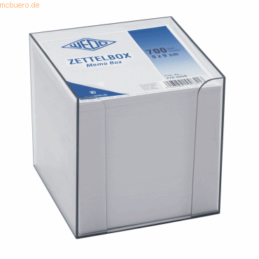 6 x Wedo Zettelbox 9,5x9,5cm rauchglas von Wedo