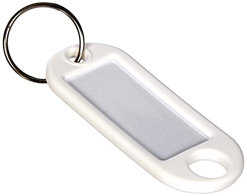 Wedo 262101800 Schlüsselanhänger Kunststoff (mit Ring, auswechselbare Etiketten) 10 Stück, weiß von WEDO