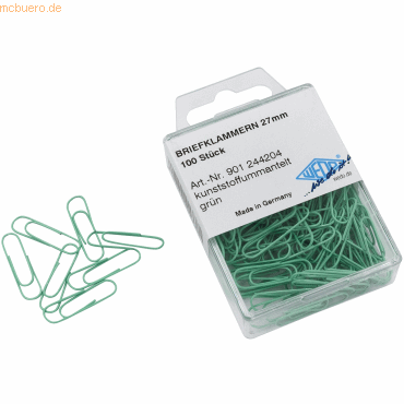 Wedo Büroklammern 27mm VE=100 Stück grün Wedo Büroklammern 27mm VE=100 Stück grün von Wedo
