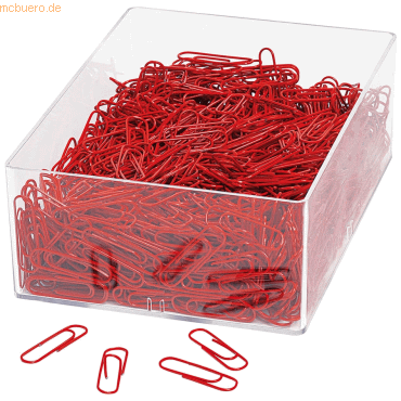 Wedo Büroklammern 27mm kunststoffummantelt VE=1000 Stück rot von Wedo