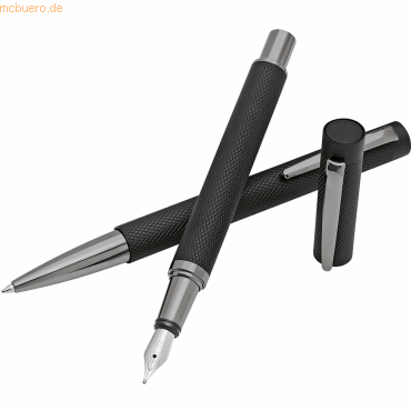 Wedo Schreibset Signero Kugelschreiber/Füllhalter schwarz im Metalletu von Wedo