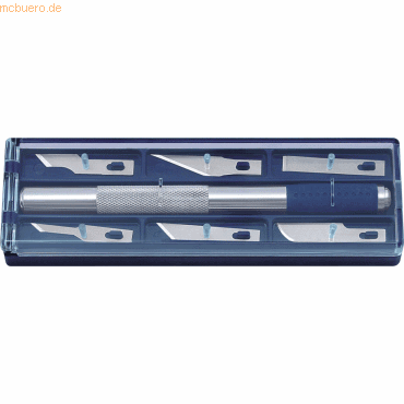 Wedo Skalpell-Set 15cm silber/blau Aluminium mit gummierter Griffzone von Wedo