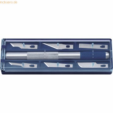 Wedo Skalpell-Set 15cm silber/blau Aluminium mit gummierter Griffzone Wedo Skalpell-Set 15cm silber/blau Aluminium mit gummierter Griffzone von Wedo