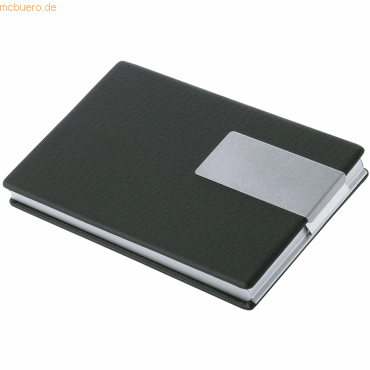 Wedo Visitenkartenbox für Karten 90x57 mm schwarz/silber von Wedo