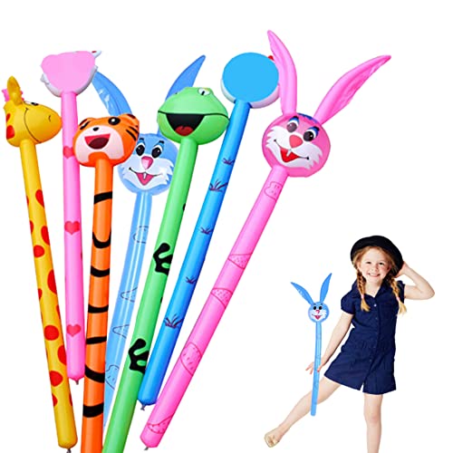 Weduspaty 10pcs aufblasbare Tierballons PVC Kinder aufblasbare Tiere Stick Lange aufblasbarer Stock lustiger aufblasbar von Weduspaty