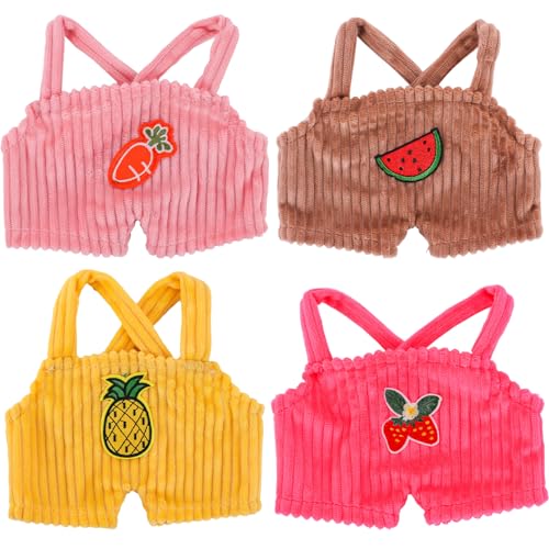 Weduspaty Kleidung für ausgestopfte Tiere, 4pcs ausgestopfte Tierkleidung, Cartoonmuster Kawaii Ente, Ersatz für 12 Zoll Puppe von Weduspaty