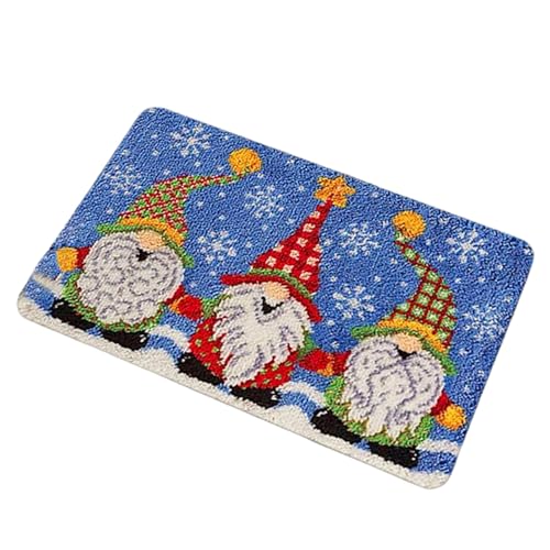Weduspaty Tapisserie -Kits für Erwachsene, Latch -Hook -Kits für Erwachsene Santa Claus gedruckt unvollendeten DIY Häkel -Weihnachtsteppich für 20x15 Zoll von Weduspaty