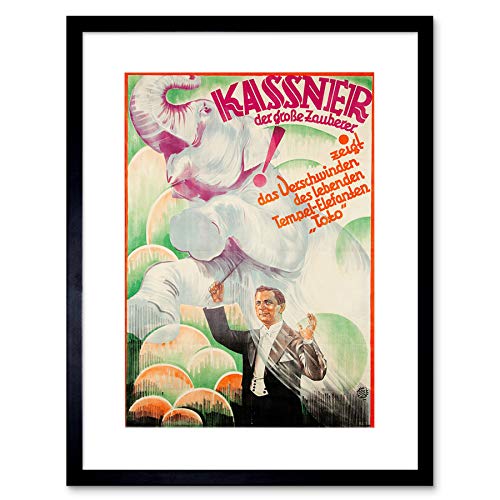 ADVERTSING THEATRE STAGE MAGICIAN KASSNER ELEPHANT MAGIC GERMANY PRINT B12X6946 von Wee Blue Coo