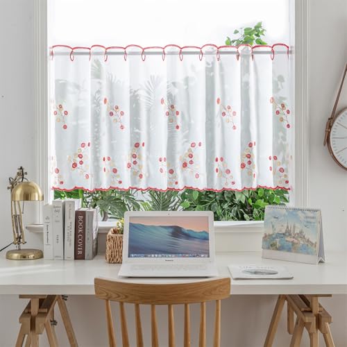 WeeQil Bistro Küchen Scheibengardine Kurzstores Gardinen Modern Küche Kurz Transparent Landhaus Bistrogardine Kurzgardine Kinderzimmer Höhe 45 60 cm Hoch mit Stickerei Motiv 1 Stück, HxB 60x120cm WeeQil Bistro Küchen Scheibengardine Kurzstores Gardinen Modern Küche Kurz Transparent Landhaus Bistrogardine Kurzgardine Kinderzimmer Höhe 45 60 cm Hoch mit Stickerei Motiv 1 Stück, HxB 60x120cm von WeeQil