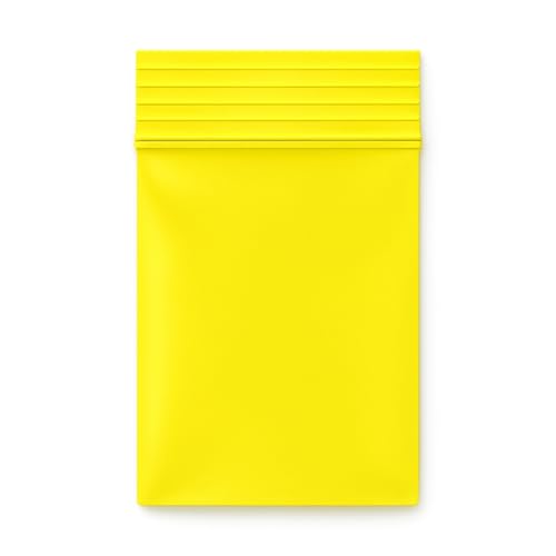 Weedness Druckverschluss-Beutel 5,5 x 6,5 cm Gelb 100 Stück EXTRA DICK - Plastik Tüten Zip Beutel Tütchen mit Plastikbeutel Kleine Transparent Durchsichtig Verpackung Baggys von Weedness