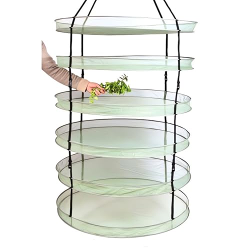 Weedness Trockennetz Grow Ø 90 cm 6 Lagig – Netz Kräuter Trocknen Trocknungsnetz zum Aufhängen Gemüse Früchte Kräuternetz Anbau Indoor Outdoor von Weedness