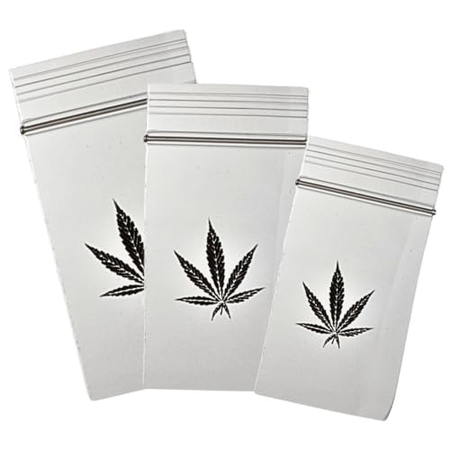 Zip Beutel 6 x 8 cm 100 Stück mit Motiv Wiederverschließbare Baggys mit Druckverschluss - Beutel Zipper Plastik Tütchen Plastik-Tüten Klein Baggies Poly Bag von Weedness