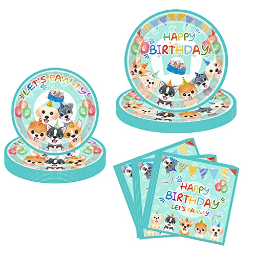 72-teiliges Kinder-Partyzubehör-Set für 24 Gäste, Geburtstagsparty-Geschirr mit Papptellern, Servietten, Tischdecke für Geburtstagsparty, Babyparty, Dekoration (Stil G) von Weekcos