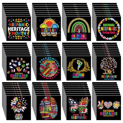Weekgrat 96 Pcs Hispanic Heritage Month Notepads Bulk 4 x 4 Inch Hispanic Memo Pads National Heritage Month Mini Notepad Small Paper Pocket Notebook for Gift Party Favor Supply Office, Blank Books von Weekgrat