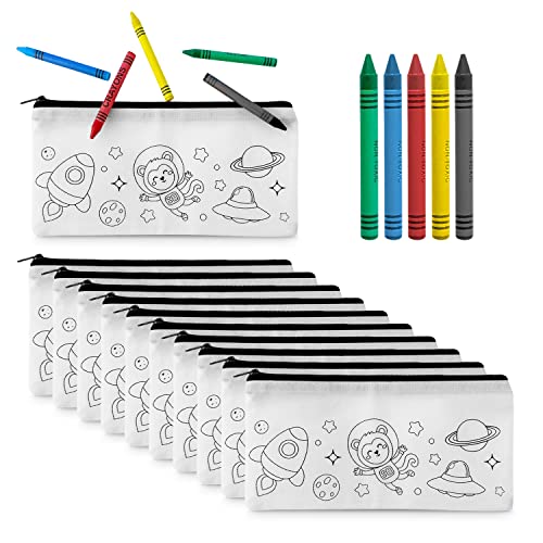 Kinder-Malsets | Set mit 15 Kinderkoffer + 15 Kits mit 5 Buntstiften | Geburtstagsgeschenke für Schulkinder | Pädagogisches Material für Schulen im Kindesalter (15) von Weemex