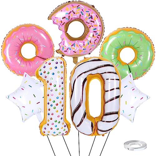 Weenkeey 10 Jahre Donut Geburtstag Dekor Große Donut Folienballon 10. Geburtstag Krapfen Luftballon Zahl 10 Luftballon für Junge Mädchen Geburtstag Party Weenkeey 10 Jahre Donut Geburtstag Dekor Große Donut Folienballon 10. Geburtstag Krapfen Luftballon Zahl 10 Luftballon für Junge Mädchen Geburtstag Party von Weenkeey