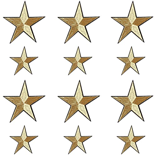Weenkeey 12 Stück Stern Gestickte Aufnäher Pentagramm Aufnähen Patches Fünfzackiger Stern Aufbügeln Applikationen für Kleid Jeans Jacken Hüte Taschen Schuhe - 2 Größen Gold Stil 2 Weenkeey 12 Stück Stern Gestickte Aufnäher Pentagramm Aufnähen Patches Fünfzackiger Stern Aufbügeln Applikationen für Kleid Jeans Jacken Hüte Taschen Schuhe - 2 Größen Gold Stil 2 von Weenkeey