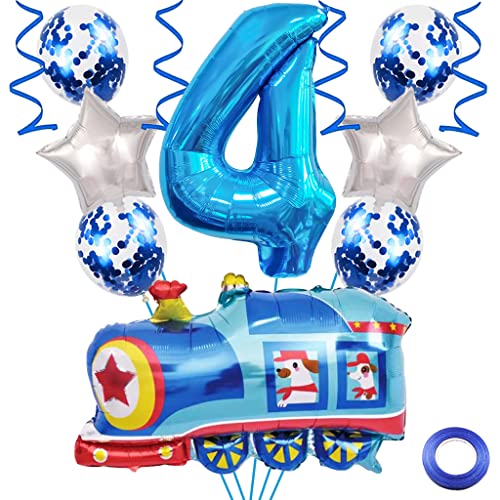 Weenkeey 4. Zug Geburtstag Dekoration 4 Jahre Geburtstag Zug Luftballons Zug Folienballons Blau Zahl 4 Helium Ballon für Eisenbahn Motto Party Junge Geburtstag Party Supplies Weenkeey 4. Zug Geburtstag Dekoration 4 Jahre Geburtstag Zug Luftballons Zug Folienballons Blau Zahl 4 Helium Ballon für Eisenbahn Motto Party Junge Geburtstag Party Supplies von Weenkeey