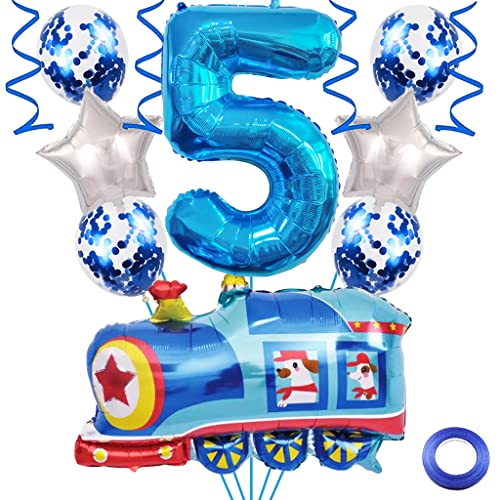Weenkeey 5. Zug Geburtstag Dekorationen 5 Jahre Geburtstag Zug Luftballons Zug Folienballons Blau Zahl 5 Helium Ballon für Eisenbahn Motto Party Junge Geburtstag Party Supplies Weenkeey 5. Zug Geburtstag Dekorationen 5 Jahre Geburtstag Zug Luftballons Zug Folienballons Blau Zahl 5 Helium Ballon für Eisenbahn Motto Party Junge Geburtstag Party Supplies von Weenkeey