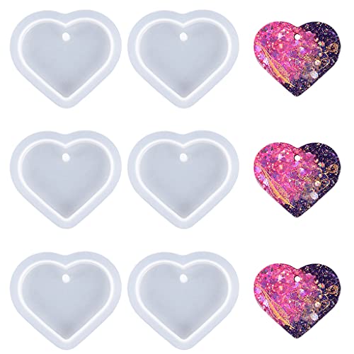 Weenkeey 6 Stück Herzform Epoxidharz Formen Herz Schlüsselanhänger Silikonform Liebe Herz Schmuck Gussform für DIY Handwerk Anhänger Halskette Weenkeey 6 Stück Herzform Epoxidharz Formen Herz Schlüsselanhänger Silikonform Liebe Herz Schmuck Gussform für DIY Handwerk Anhänger Halskette von Weenkeey