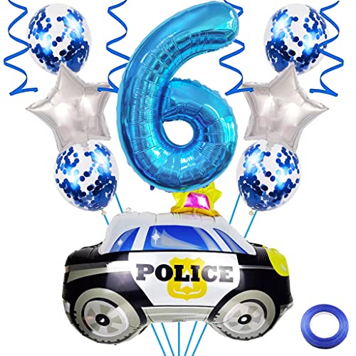 Weenkeey 6. Polizei Geburtstag Dekorationen 6 Jahre Geburtstag Polizei Luftballons Polizeiauto Folienballons Blau Zahl 6 Helium Ballon für Polizei Motto Party Junge Geburtstag Party Supplies Weenkeey 6. Polizei Geburtstag Dekorationen 6 Jahre Geburtstag Polizei Luftballons Polizeiauto Folienballons Blau Zahl 6 Helium Ballon für Polizei Motto Party Junge Geburtstag Party Supplies von Weenkeey