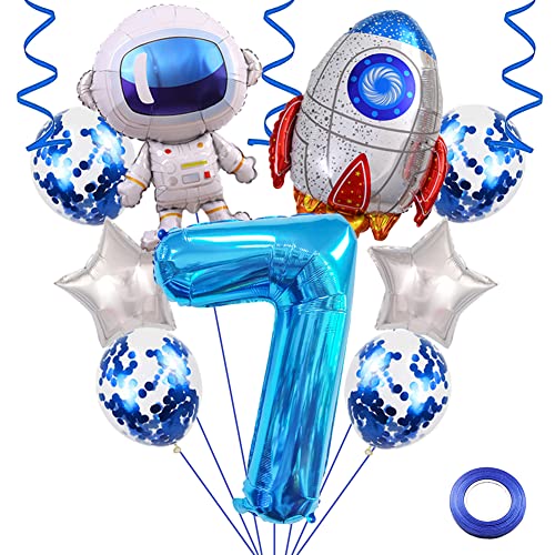 Weenkeey 7. Geburtstag Weltraum Luftballons Riesen Astronaut Rakete Folienballons 32 Zoll Blau Zahl 7 Helium Ballon 7. Geburtstag Luftballon Raummann Mylar Balloon für Junge Geburtstag Party Weenkeey 7. Geburtstag Weltraum Luftballons Riesen Astronaut Rakete Folienballons 32 Zoll Blau Zahl 7 Helium Ballon 7. Geburtstag Luftballon Raummann Mylar Balloon für Junge Geburtstag Party von Weenkeey