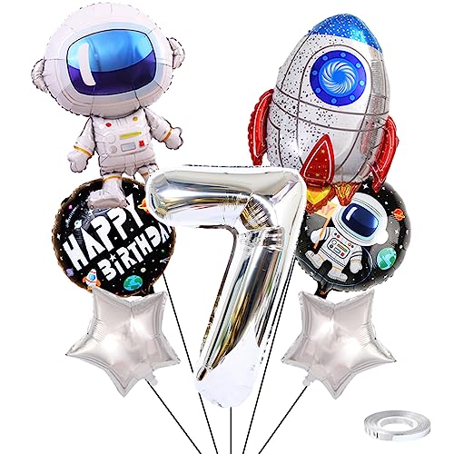 Weenkeey 7. Geburtstag Weltraum Luftballons Riesen Astronaut Rakete Folienballons Silber Zahl 7 Helium Ballon 7. Geburtstag Luftballons Raummann Mylar Balloon für Junge Geburtstag Party Weenkeey 7. Geburtstag Weltraum Luftballons Riesen Astronaut Rakete Folienballons Silber Zahl 7 Helium Ballon 7. Geburtstag Luftballons Raummann Mylar Balloon für Junge Geburtstag Party von Weenkeey