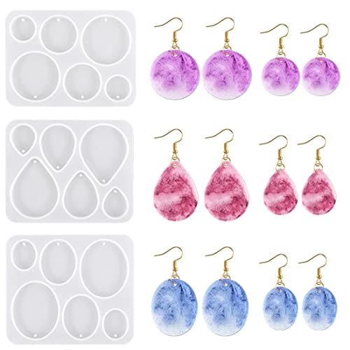 Weenkeey Schmuck Epoxidharz Formen Runde Oval Teardrop Schmuck Gießformen Anhänger Halskette Ohrringe Silikonformen für DIY Handwerk Weenkeey Schmuck Epoxidharz Formen Runde Oval Teardrop Schmuck Gießformen Anhänger Halskette Ohrringe Silikonformen für DIY Handwerk von Weenkeey