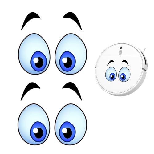 Weenwill Augen zum Aufkleben,2 PCS Lustige Augenaufkleber für Autos,Wände und Roboter,Selbstklebende Cartoon-Augenaufkleber,Wasserfester Dekorativer PVC-Aufkleber für Zuhause,Geräte,Büro von Weenwill