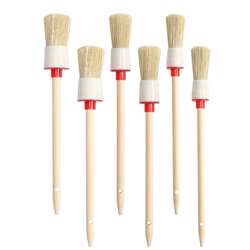 Weenwill Borstenpinsel,6 Stück Pinsel Rund 20mm/25mm/30mm Professionelles Naturholz Rundpinsel Ringpinsel Set Wachspinsel zum Streichen von Wänden und Möbeln für den Hausgebrauch Weenwill Borstenpinsel,6 Stück Pinsel Rund 20mm/25mm/30mm Professionelles Naturholz Rundpinsel Ringpinsel Set Wachspinsel zum Streichen von Wänden und Möbeln für den Hausgebrauch von Weenwill