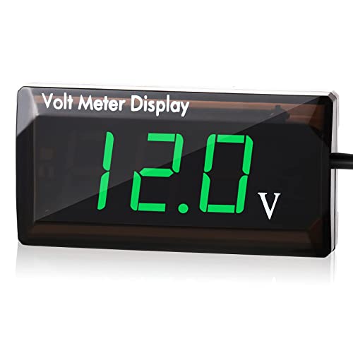 DC 12V Auto Digitales Voltmeter LED Anzeige Spannung Messung Auto Digitales Spannung Messer Panel 4-28V Voltmeter Anzeige für Fahrzeug Motorrad Lastwagen ATV SUV (Grün) von Weewooday