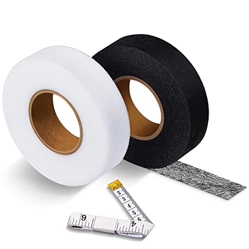 Weewooday 2er Pack 66 Yards Bügelband zum Aufbügeln Keine Nähsaumbandrolle 20 mm Breites Gewebeband Vlies Nahtband Saumbänder zum Kürzen Kleben mit Maßband für Jeanshosen von Weewooday