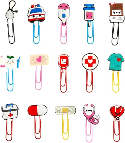 20Stk Niedliche Büroklammer, Bunte Memo Clip Lesezeichen medizinisches Thema Büroklammern für Tag der Krankenschwestern Tag der Ärzte Büro Kinder Geschenk 20Stk Niedliche Büroklammer, Bunte Memo Clip Lesezeichen medizinisches Thema Büroklammern für Tag der Krankenschwestern Tag der Ärzte Büro Kinder Geschenk von Wefaly