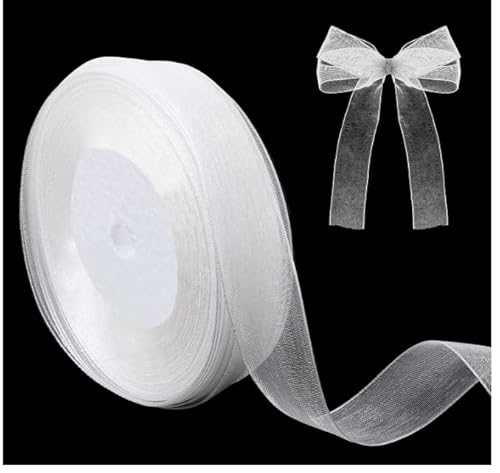 45m Organzaband Weiss Chiffon Geschenkband, 20mm Breit Geschenkband Weiss Chiffonband Tüll Schleifenband Geschenkbänder für Weihnachten Hochzeiten Festgeschenke Geburtstag Geschenk Dekorationen 45m Organzaband Weiss Chiffon Geschenkband, 20mm Breit Geschenkband Weiss Chiffonband Tüll Schleifenband Geschenkbänder für Weihnachten Hochzeiten Festgeschenke Geburtstag Geschenk Dekorationen von Wefaly
