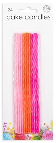 Wefiesta tortenkerzen 0,3 x 16,5 cm Wachs rosa/orange 24 Stk von Wefiesta