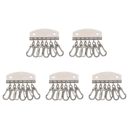 5 Stück Schlüsselringe Halter Schlüsselanhänger Organizer Schlüsselreihe Schlüsselanhänger Organizer Multifunktionale Schlüsselhalter mit 4/6 Haken von Wegiwuca