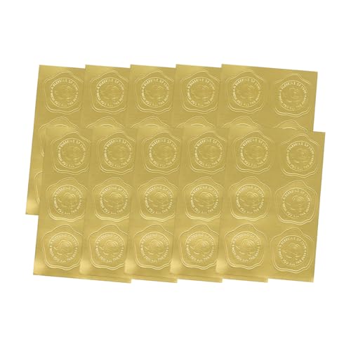 60 Stück goldgeprägte Aufkleber, selbstklebend, Prägung, Aufkleber, Umschlagsiegel, Aufkleber für Einladungen, Umschläge, Siegel, Dekoration 60 Stück goldgeprägte Aufkleber, selbstklebend, Prägung, Aufkleber, Umschlagsiegel, Aufkleber für Einladungen, Umschläge, Siegel, Dekoration von Wegiwuca