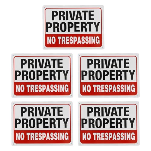 Aluminium-Schilder "Private Property", Aufschrift "Not Trespassing", für sichere Grenzen, einfache Montage im Freien, 5 Stück Aluminium-Schilder "Private Property", Aufschrift "Not Trespassing", für sichere Grenzen, einfache Montage im Freien, 5 Stück von Wegiwuca