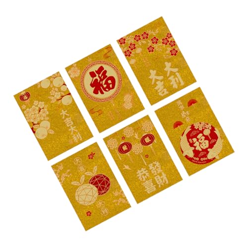 Briefumschläge für traditionelles Frühlingsfest 2025, Schlangenjahr, Geldpakete, Papiertüte, Hongbao für Neujahr, 6 Stück von Wegiwuca