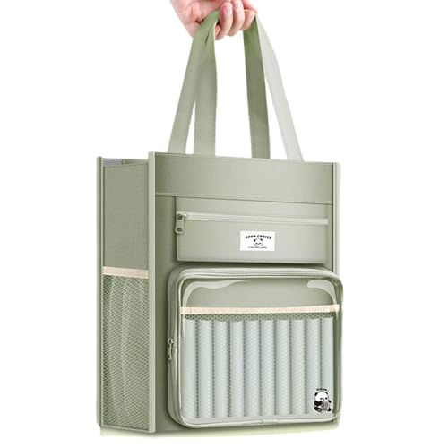 Buch-Organizer aus Segeltuch, 8 Fächer, für Studenten, Lehrer, Kunst, Handwerk, Organizer, Tasche, mehrere Taschen von Wegiwuca