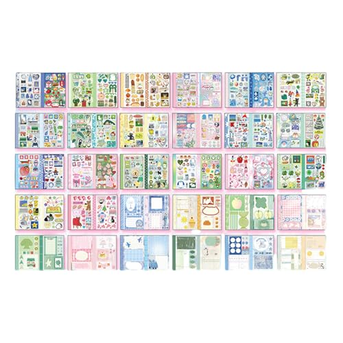 Dekorativer Aufkleber, 30 Blatt/Block, ästhetischer Aufkleber, Haftnotiz für Tagebuch, Notizbuch, Planer, Scrapbooking, selbstklebender Notizblock Dekorativer Aufkleber, 30 Blatt/Block, ästhetischer Aufkleber, Haftnotiz für Tagebuch, Notizbuch, Planer, Scrapbooking, selbstklebender Notizblock von Wegiwuca
