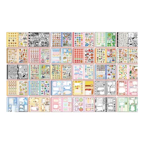 Dekorativer Aufkleber für Scrapbooking, 30 Blatt/Block, ästhetischer Aufkleber, Haftnotiz für Tagebuch, Notizbuch, Planer, Scrapbooking, selbstklebender Notizblock Dekorativer Aufkleber für Scrapbooking, 30 Blatt/Block, ästhetischer Aufkleber, Haftnotiz für Tagebuch, Notizbuch, Planer, Scrapbooking, selbstklebender Notizblock von Wegiwuca