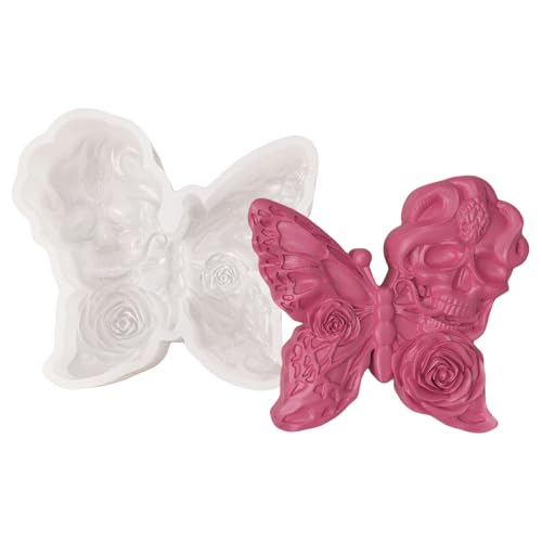 Halloween Themen Kerze Silikonformen Für Epoxidharz Home Dekoration Rose Schädel Schlange Schmetterling Silikon Kerzenformen von Wegiwuca