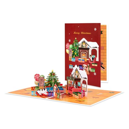 Künstlerische handgefertigte Grußkarten, elegante Festival-3D-Popup-Weihnachtskarte mit Häuser-Designs für saisonale Wünsche Künstlerische handgefertigte Grußkarten, elegante Festival-3D-Popup-Weihnachtskarte mit Häuser-Designs für saisonale Wünsche von Wegiwuca