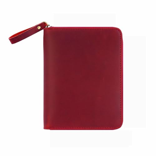 Ledereinband mit Reißverschluss für 8,9 x 14,9 cm (3,5 x 5,5 Zoll) Notebook-Feld-Notebook-Notizbuch mit Reißverschluss, Leder-Notebook-Schutz mit Stiftschlitz, von Wegiwuca