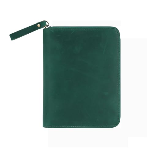 Ledereinband mit Reißverschluss für 8,9 x 14,9 cm (3,5 x 5,5 Zoll) große Notebook-Feld-Notebook-Notizbuchhülle mit Reißverschluss, Leder-Notizbuchschutz mit Stift von Wegiwuca
