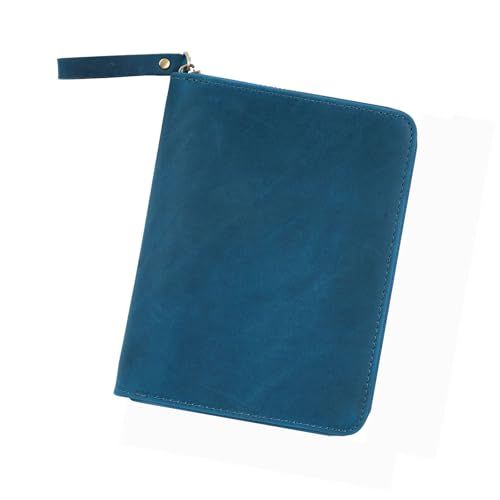 Ledereinband mit Reißverschluss für 8,9 x 14,9 cm (3,5 x 5,5 Zoll) große Notebook-Feld-Notebook-Notizbuchhülle mit Reißverschluss, Leder-Notizbuchschutz mit Stift von Wegiwuca