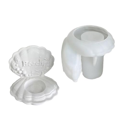 Silikonform mit Meeresmuschelform für Epoxidharz, Ständer, Teelichthalter, Schmuckaufbewahrung, Tablett, Heimdekoration von Wegiwuca