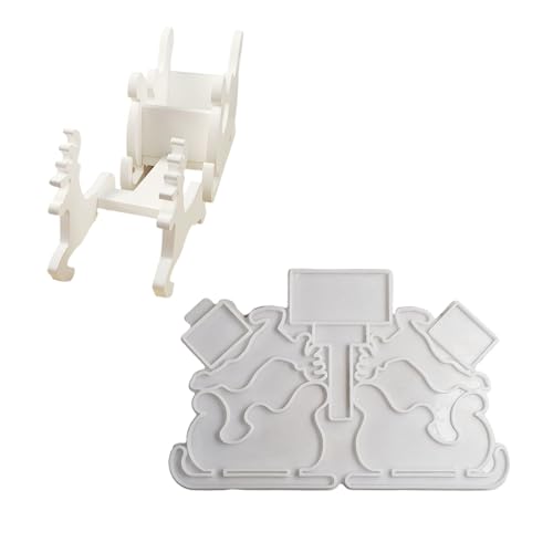 Silikonformen für Beton, Zement, Weihnachtsdekoration, Motiv: Hirsch, Schlitten, Silikon, Epoxidharz von Wegiwuca